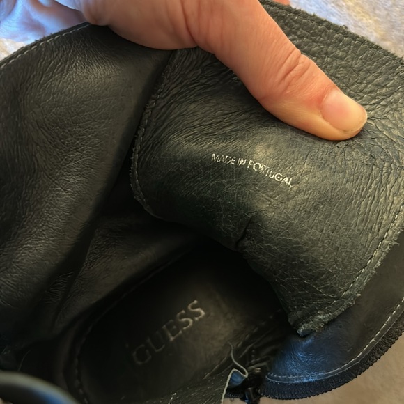 Guess biker boots in suede and leather lined with studs, sz 6 - Picture 4 of 4